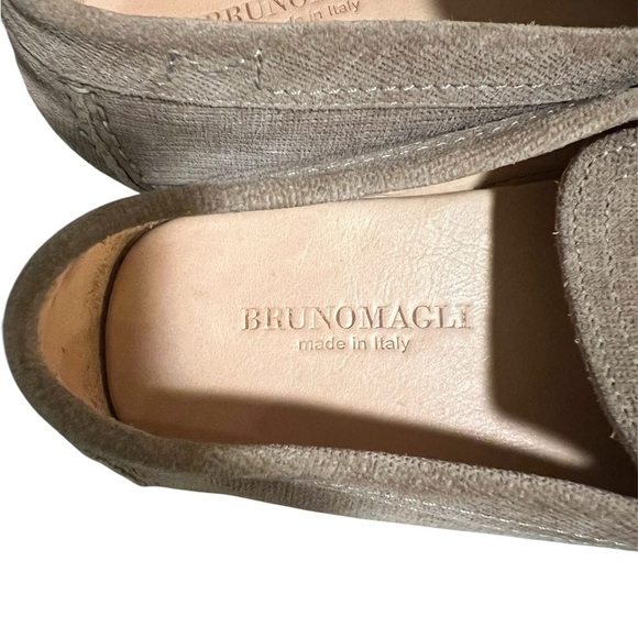 Men's Bruno Magli Beige Suede Slip-On Loafers with Metallic Detail Sz 9.5 - Picture 3 of 4